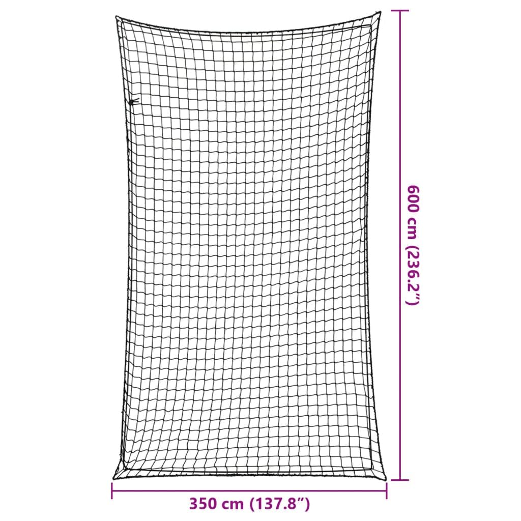 Anhängernetz mit Gummiseil Schwarz aus PP 6 x 3,5 m, 45 x 45 mm Maschen, 3 mm Kordel, UV-beständig, wetterfest, für Anhänger, Lkw, SUV, Dachgepäckträger und Ladungssicherung