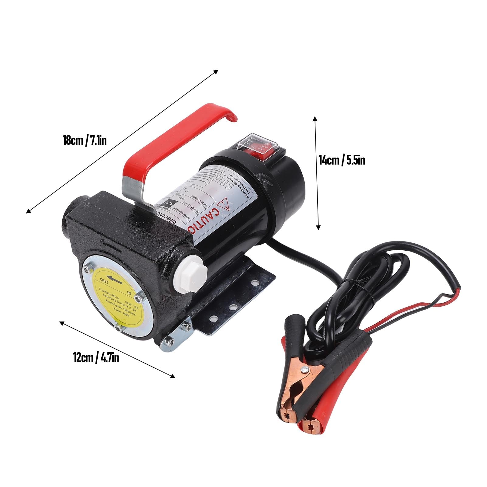 CHICIRIS Bomba de Transferencia de, Bomba de Transferencia de Eléctrica de 12 V, Extractor de Aceite Autocebante de 45 L y 1 Min con Interruptor y Válvula de Derivación para Vehículos