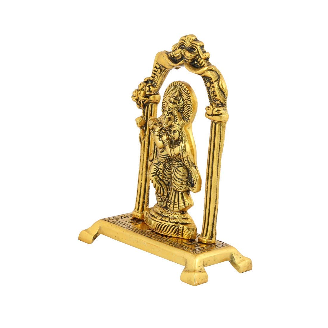 Prince Home Decor & Gifts Radha Krishna Standing Under Mehrab Metal Showpiece – Handcrafted Decorative Idol for Home Temple, Living Room Décor & Auspicious Festive or Wedding Gifting - Image 4 thumbnail