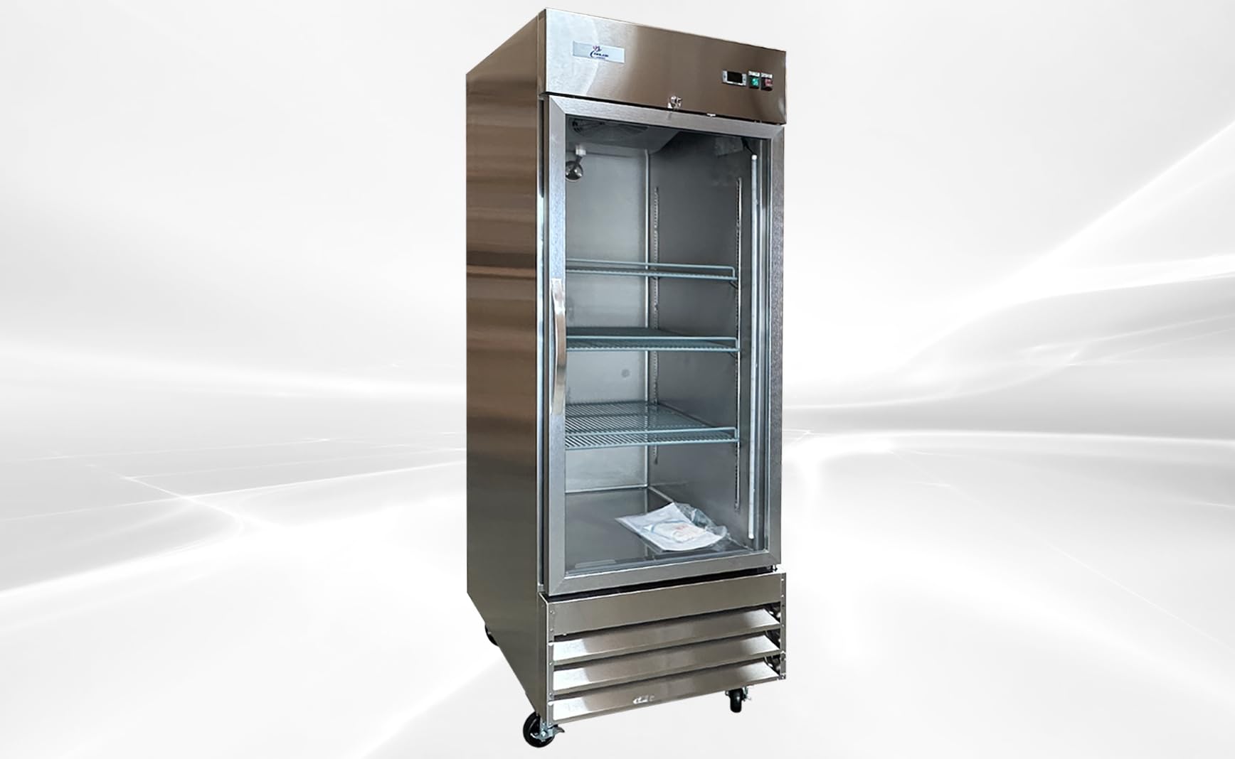 Cooler Depot Commercial Freezer Glass 1 Single Door Stainless Steel Exterior, Upright Reach In Nsf 29"Width 3 Shelves, Display Merchandiser 23 Cuft -8°F To 0°F Cfg-1ffgss on Fridge.com - View 3