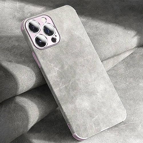 Coque silicone souple iPhone 14 Plus antichoc protection arrière cuir PU rose