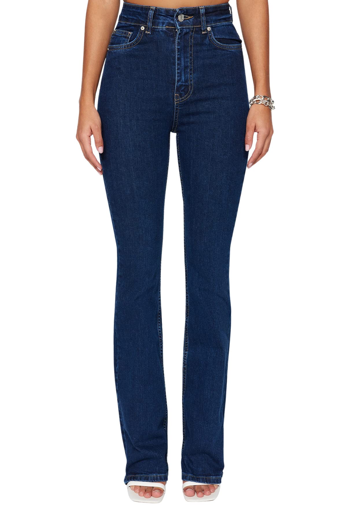 Trendyol Jean Évasé Taille Haute pour Femme Pantalons