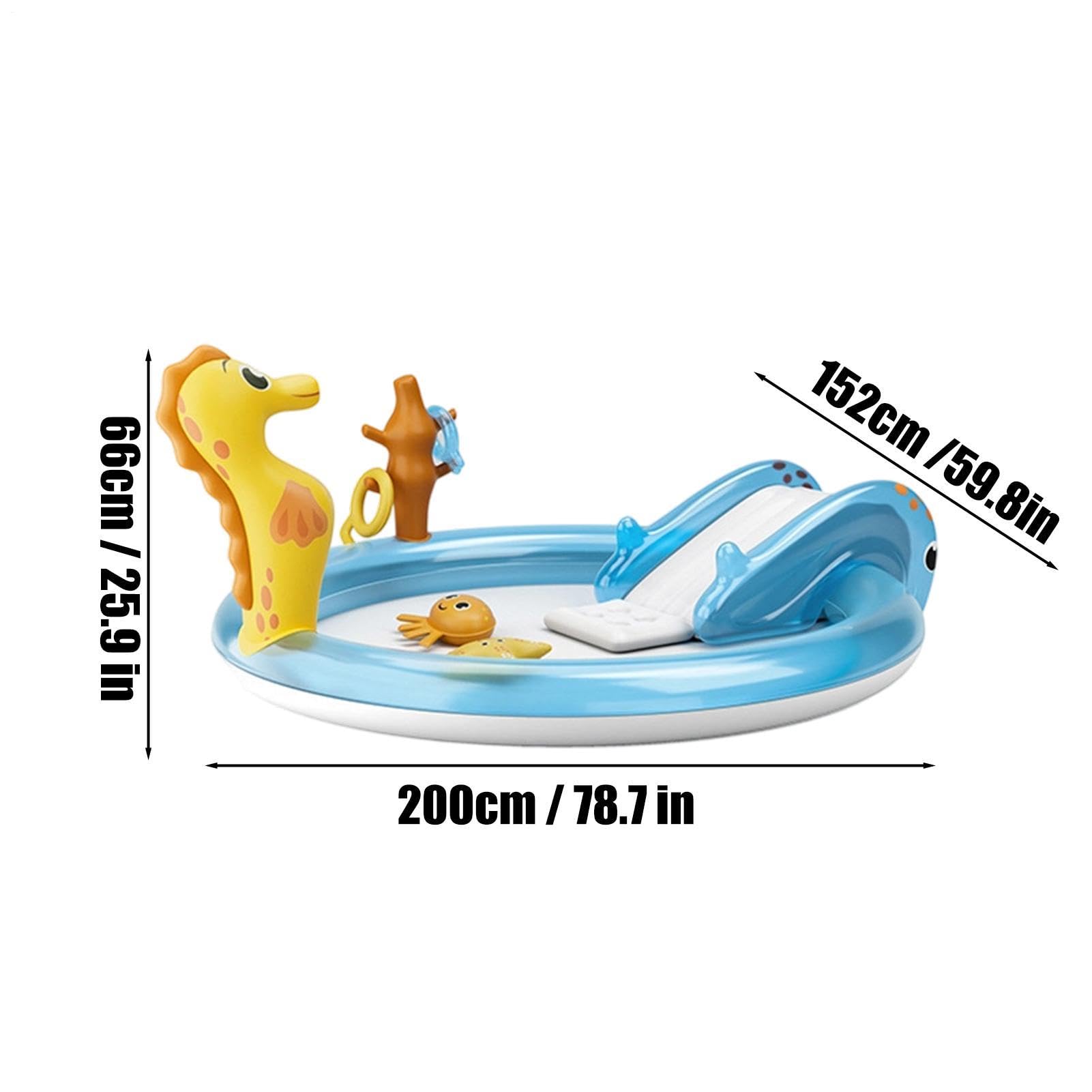 Planschbecken mit Rutsche Aufblasbares Wasserspielzeug mit Sprinkler und | Garten-Planschbecken für Kinder für Jungs und Mädchen Vorschule Urlaub Party Camping Park