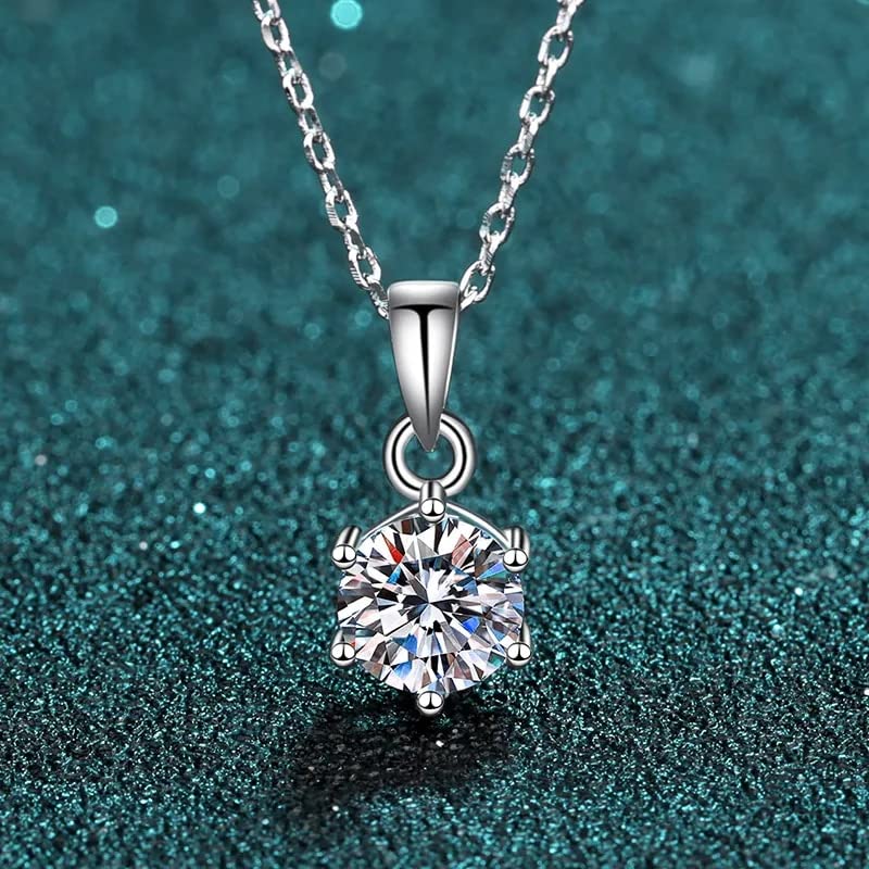 Collier Moissanite 1 CT LLXYWJ en argent sterling pour femme