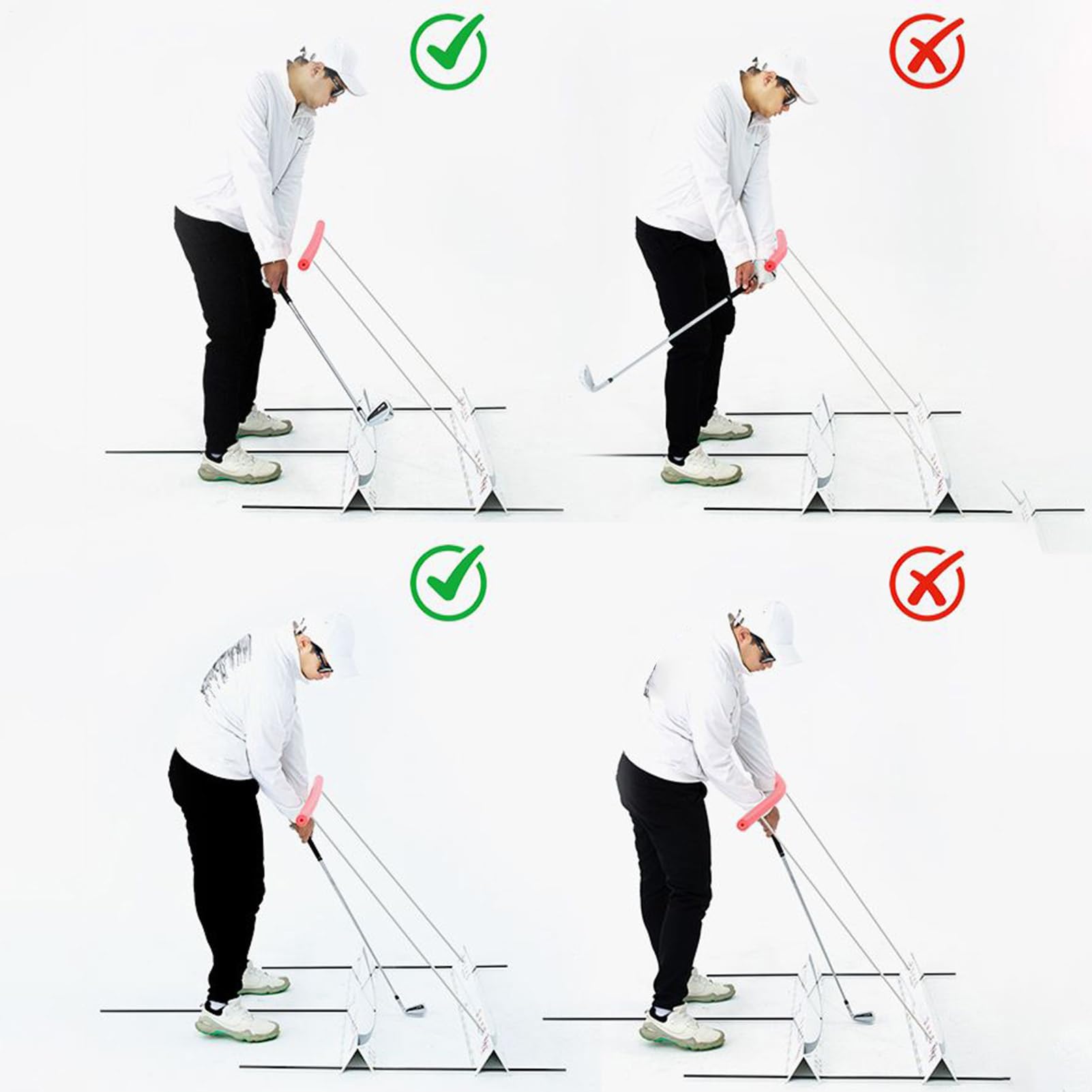Trener toru swinga golfowego Zestaw treningowy zwiększający celność | Trener Płaszczyzny Zamachu Golfowego Do użytku wewnątrz i na zewnątrz domu, garażu, drzwi, ganku, podwórka, ogrodu, patio,
