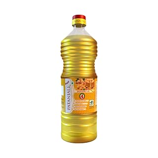 Patanjali Groundnut Oil 1L/850g Bottle, Kacchi Ghani, Virgin, Unrefined, Cold pressed, Edible Oil for Cooking, Baking & Frying for Rich Flavour & Nutrition