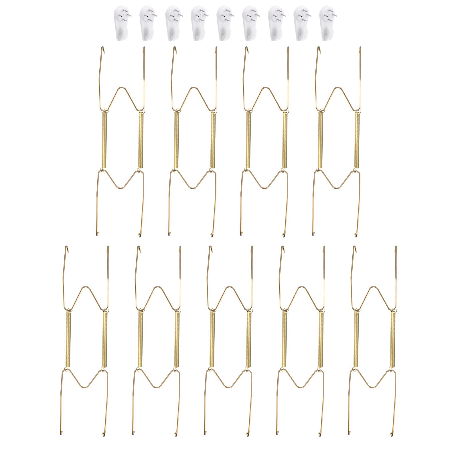 uxcell 9pcs Plate Hanger, 12 Inch Stainless Steel Invisible Wall Plate Hangers with Wall Decorative Hooks and Tip Protector for Decorative Plates and Art