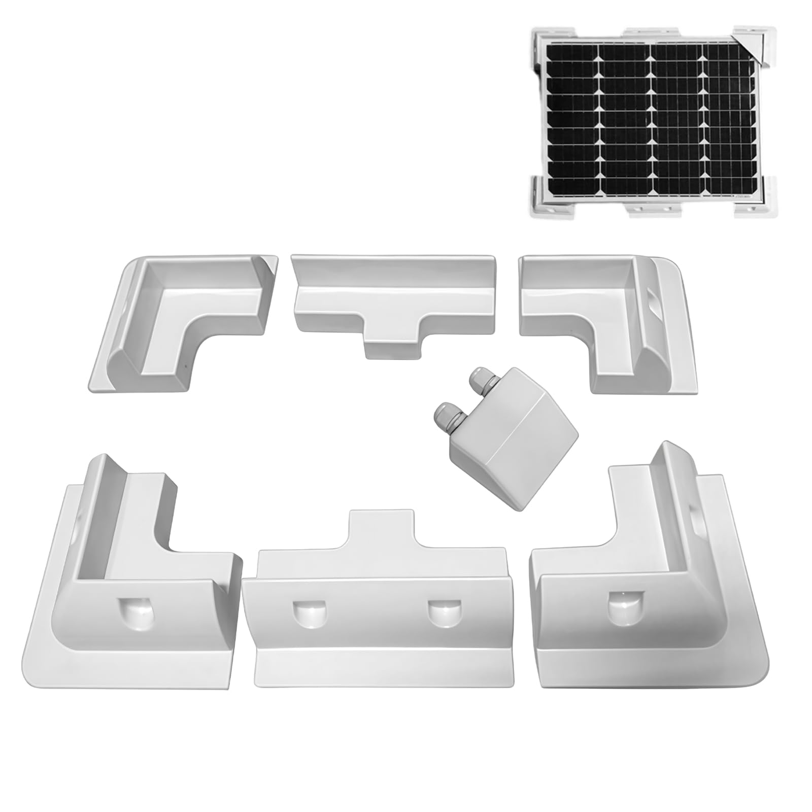 Supporto per pannello solare da 7 pezzi: supporto per pannello solare in plastica, montaggio senza foratura, supporto per pannello solare, resistente alle intemperie, set di montaggio per
