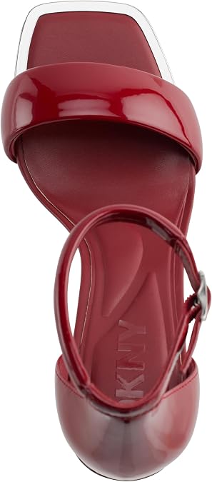 DKNY Women's Scarla Evening Square Toe Ankle Strap Block Heel