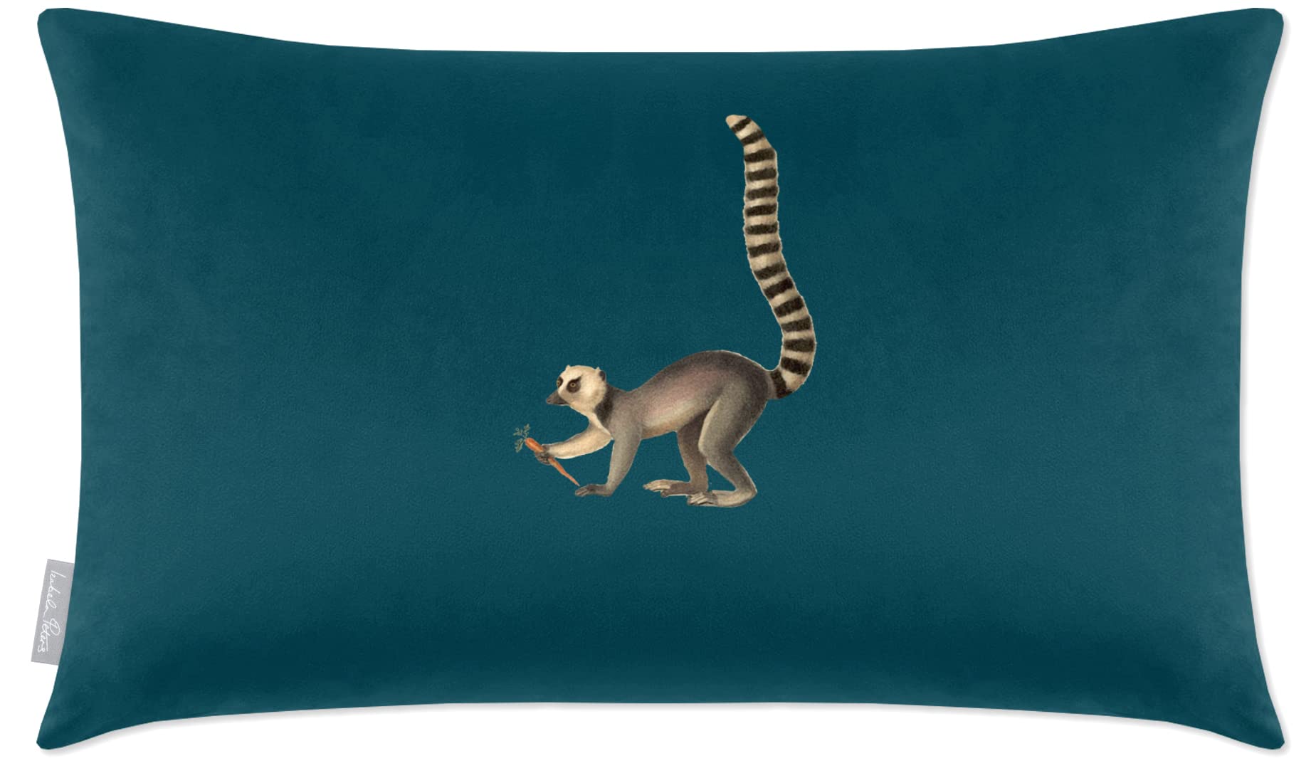 Izabela Peters Teal Cushions With Covers Included, Filled Cushion, Eco-Friendly Velvet Cushions, 50 X 30 Cm, Lemur - Chair Cushions, Sofa Cushions, Seat Cushions