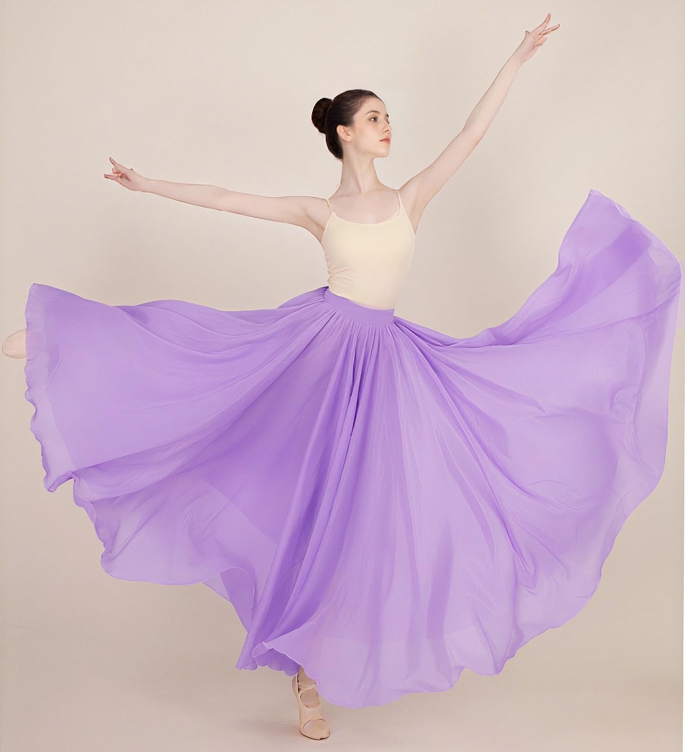 Falda larga y transparente de baile lírico para mujer, falda envolvente y moderna, disfraz de ballet