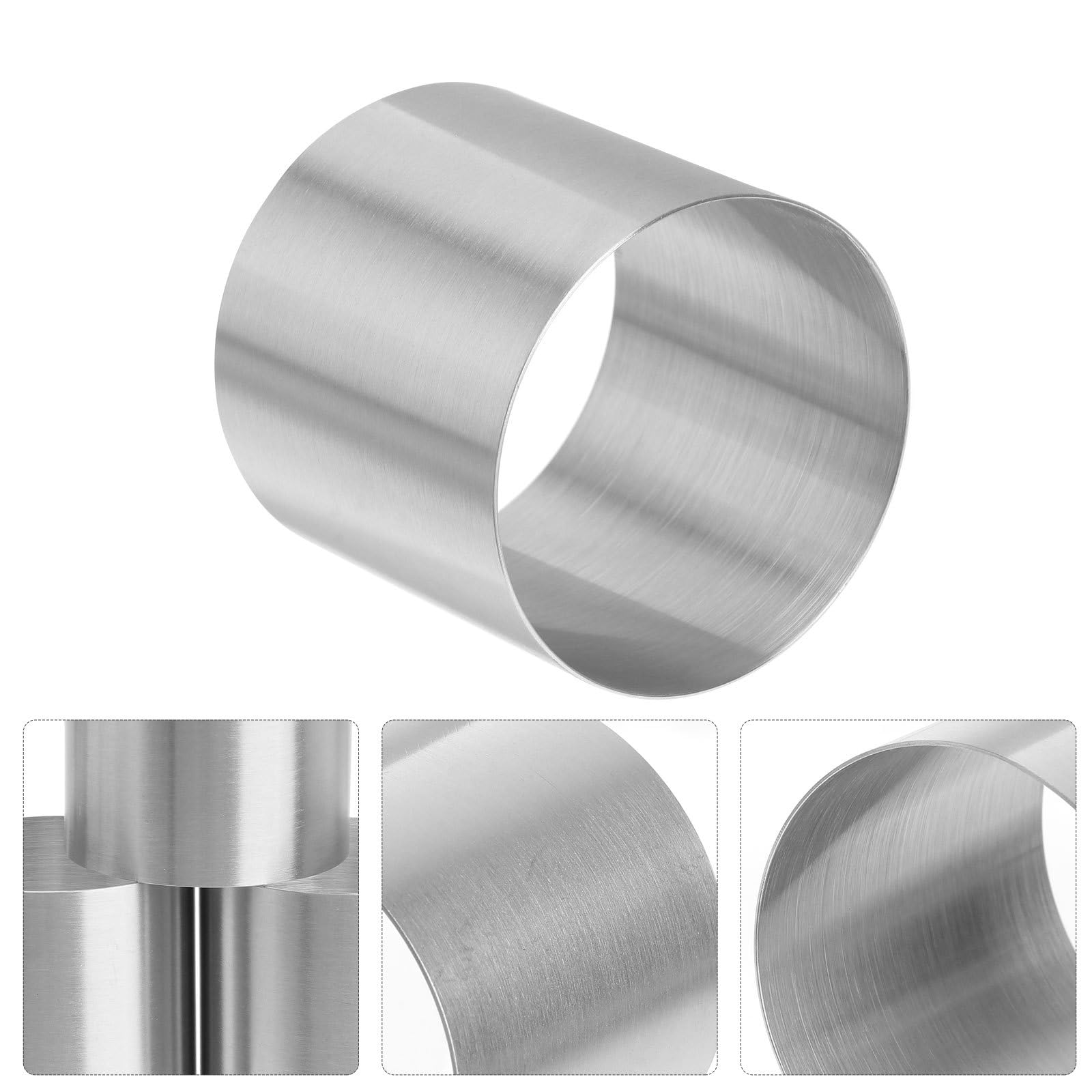 SHINEOFI Moules à Pâtisserie Ronds Réutilisables Lot de 8 en Acier Inoxydable Anti-Traces, pour Mini Gâteau Mousse et Desserts