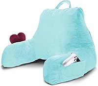 Vista 55 de Nestl - Almohada de lectura con espuma viscoelástica triturada, diseñada para sentarse en la cama y el sofá, con soporte ajustable para la espalda