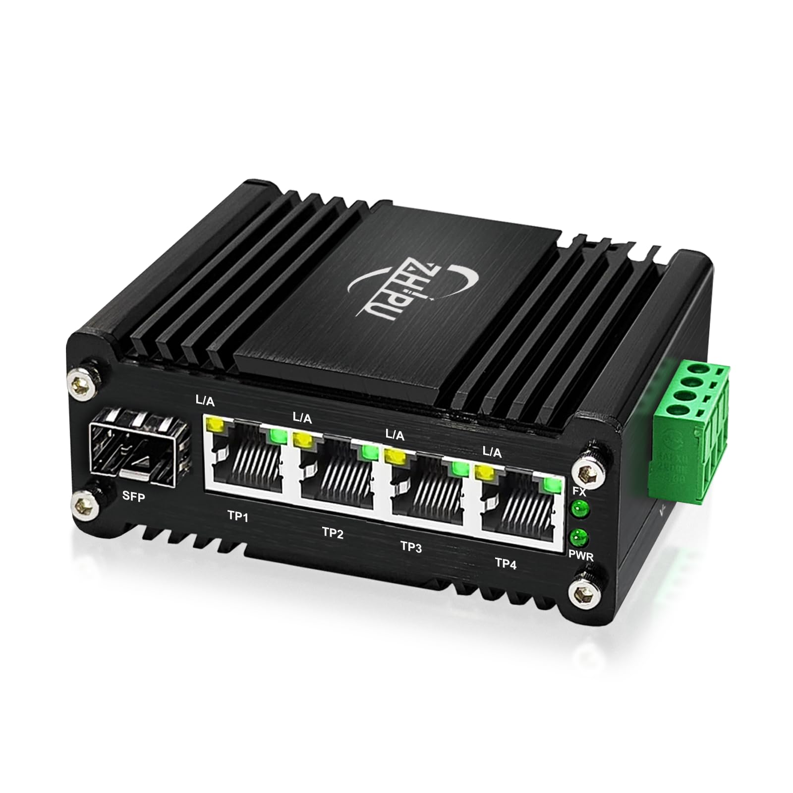 Yjntoximc Industrial Gigabit 4 Ports Ethernet Switch with 1 SFP Slot, Hardened Fiber Switch with 100/1000M Adaptive SFP Port, Supporting Din-Rail, 12~48VDC Power Input, -40°F to 176°F-image-37