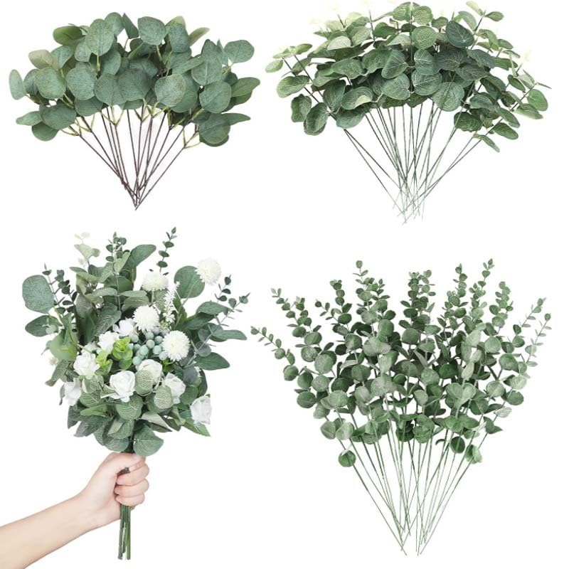YEJIKJ 30 Piezas Ramas Eucalipto Artificial, 38CM/15 Inch Planta Artificial Eucalipto Ramas Secas Decorativas, Plantas Artificiales pour Decoración de Hogar Oficina Boda Déco Chambre Deco Maison