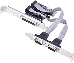 Tonysa PCI-E to 2 DB9 RS232 Serial Ports + 1 DB25 Parallel LPT Port Adapter Card Converter for Desktops