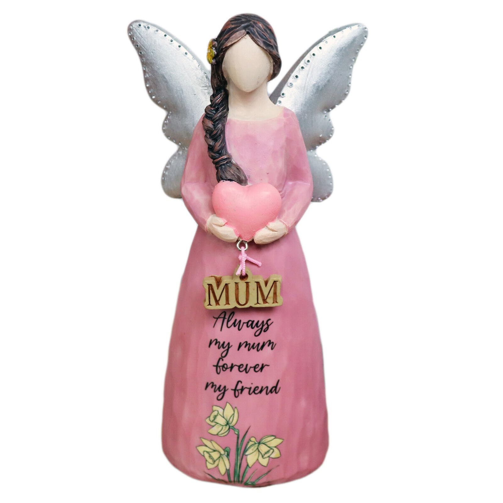 Darthome Pink Mum Angel Figurine Resin Lady Always Mum Forever My Friend