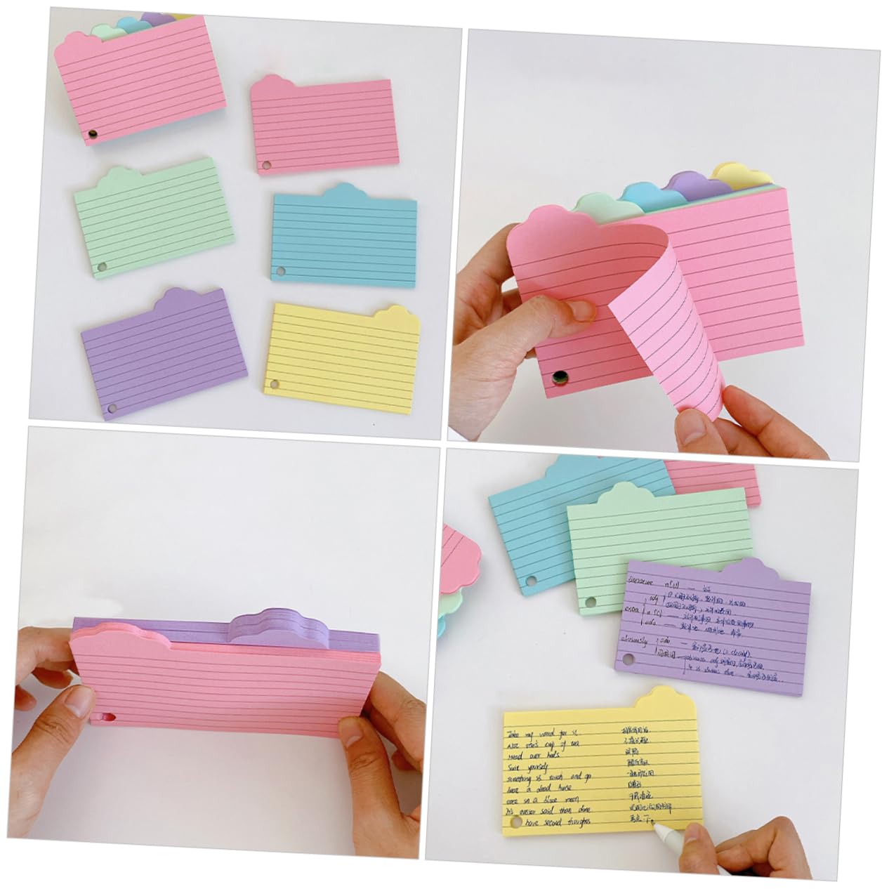 DOITOOL 5 Ensembles Livre De Vocabulaire Sur Papier À Notes Carte Flash Cartes Vierges Avec À Onglets Éducatif Couleur Cartonné Flashcards Pour Étudier Fiches Cartes De Mots 125 Feuilles*5