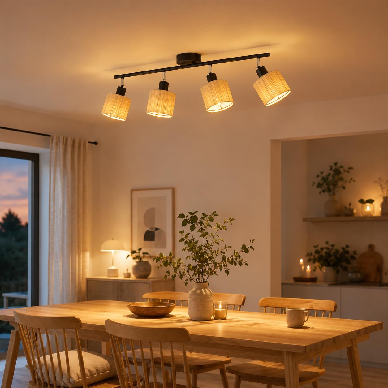 Deckenstrahler 4-flammig Boho Deckenleuchte mit