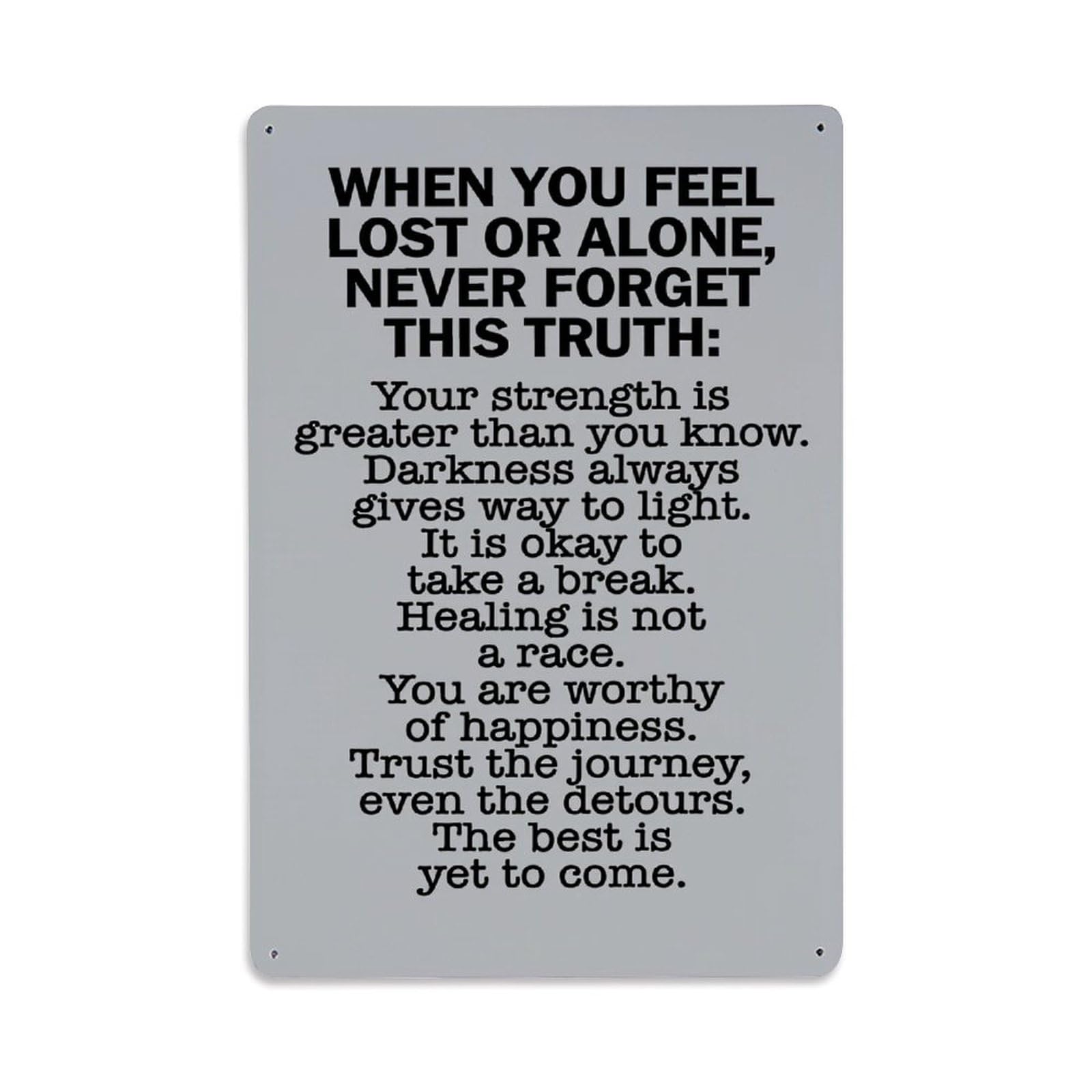 Enderetf Vintage When You Feel Lost Or Alone Tin Sign Metal Poster, Home Bar Garage Man Cave Cafe Indoor & Outdoor Wall Decoration 8X12inches