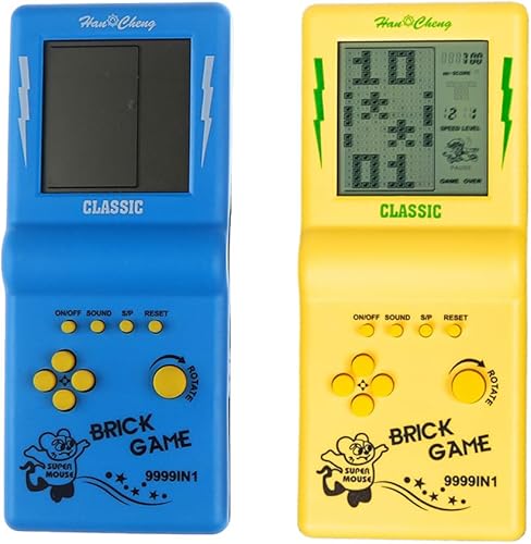 2 consolas de juegos de ladrillo de pantalla grande, juegos electrónicos integrados en 23 juegos clásicos para niños y adultos (color al azar)