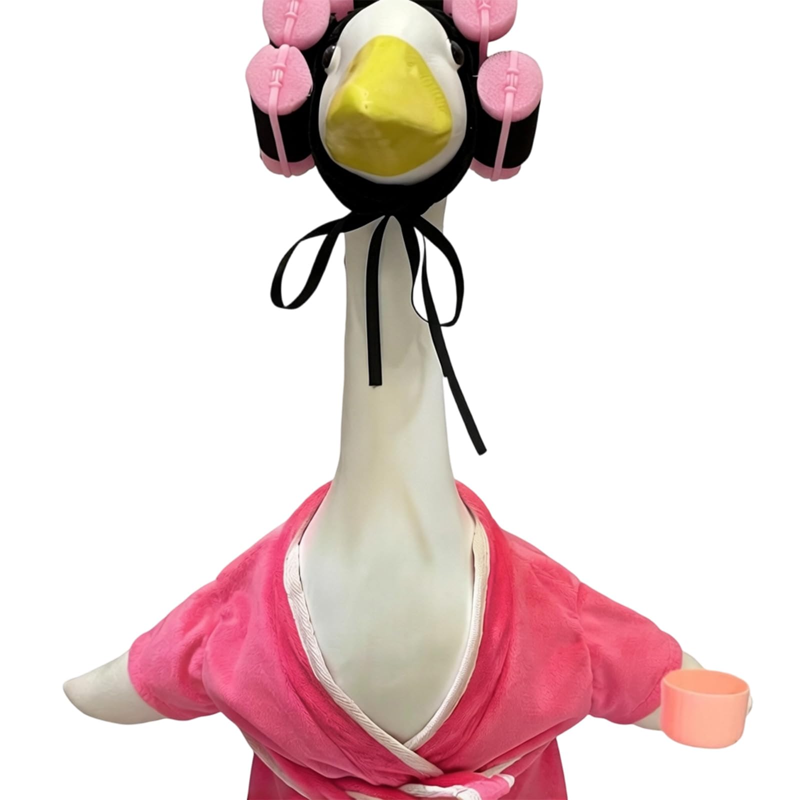 Limtula 23Inch White Geese Bathrobe Costume Outfit Suitable for Porch Decoration Fun Garden Ornaments with Fabric Materials Garden Deck Waterfowl Statue Clothing