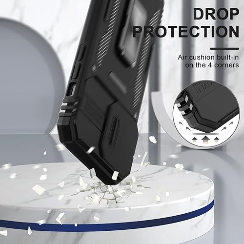 Miniatura 3 de AUPAI Funda para iPhone 13 con funda para cámara funda para iPhone 14 con protector de pantalla resistente grado militar funda protectora para