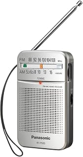 Panasonic RF-P50D Pocket AM/FM Portable Radio - Digital Tuner, Bright LED Dial, Clear Sound for Camping & Emergencies