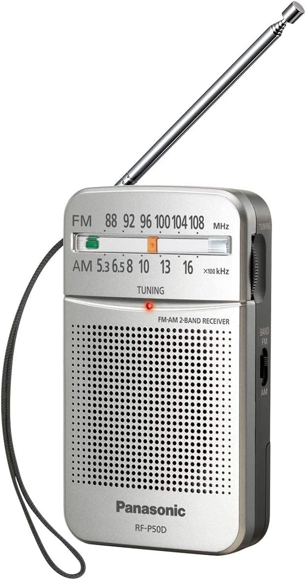 Pocket FM/AM Portable Radio with Digital Tuner, Large Dial, Easy to See Fluorescent Pointer, Clear Sound, AM FM Radio Portable for Off-the Grid Trips, Blackouts, Battery Powered- RF-P50D