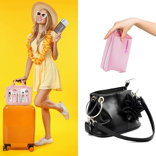 Miniatura 3 de Neceser de cosméticos para mujer, paquete con pequeña bolsa de maquillaje, bolsa de viaje transparente para artículos de tocador, paquete de 2,