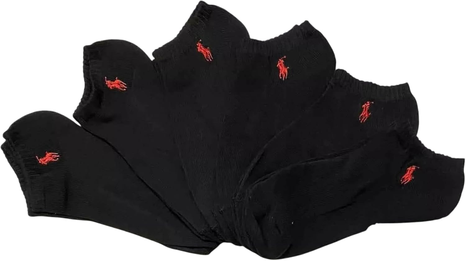 POLO RALPH LAUREN Men's Socks Polyester/Spandex Blend ZP113868PK6N 6 Pairs Black (6-12)