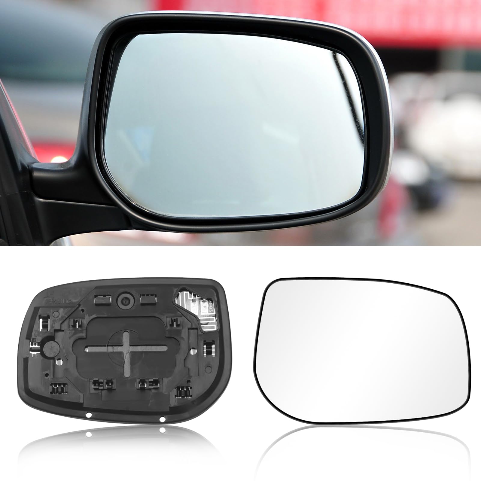 Altsbaos 1PCS Compatibile con Vetro Specchio toyota Yaris 2006 2007 2008 2009 2010 2011 Specchietto Yaris Specchio Retrovisore Riscaldato Destro