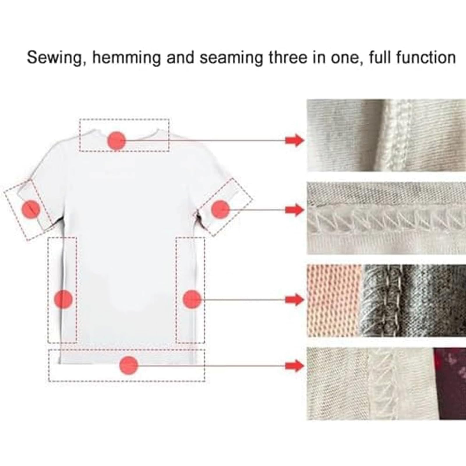 Maszyna Overlock, 4-Nitkowy Overlock ze Ściegami 2/3/4 Igły