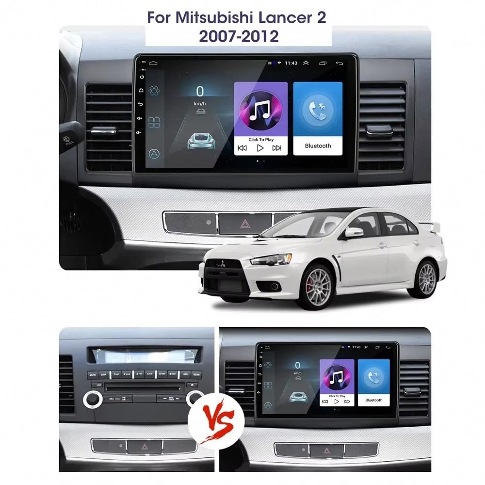 Nawigacja Z Ekranem Dotykowym dla Mitsubishi Lancer 10 2007-2013 Nawigacja Gps Dla Ciężarówek System Gps Hd, Wyszukiwanie Według Kodów Pocztowych, Alerty O, 4 Rdzeń 2G+32G