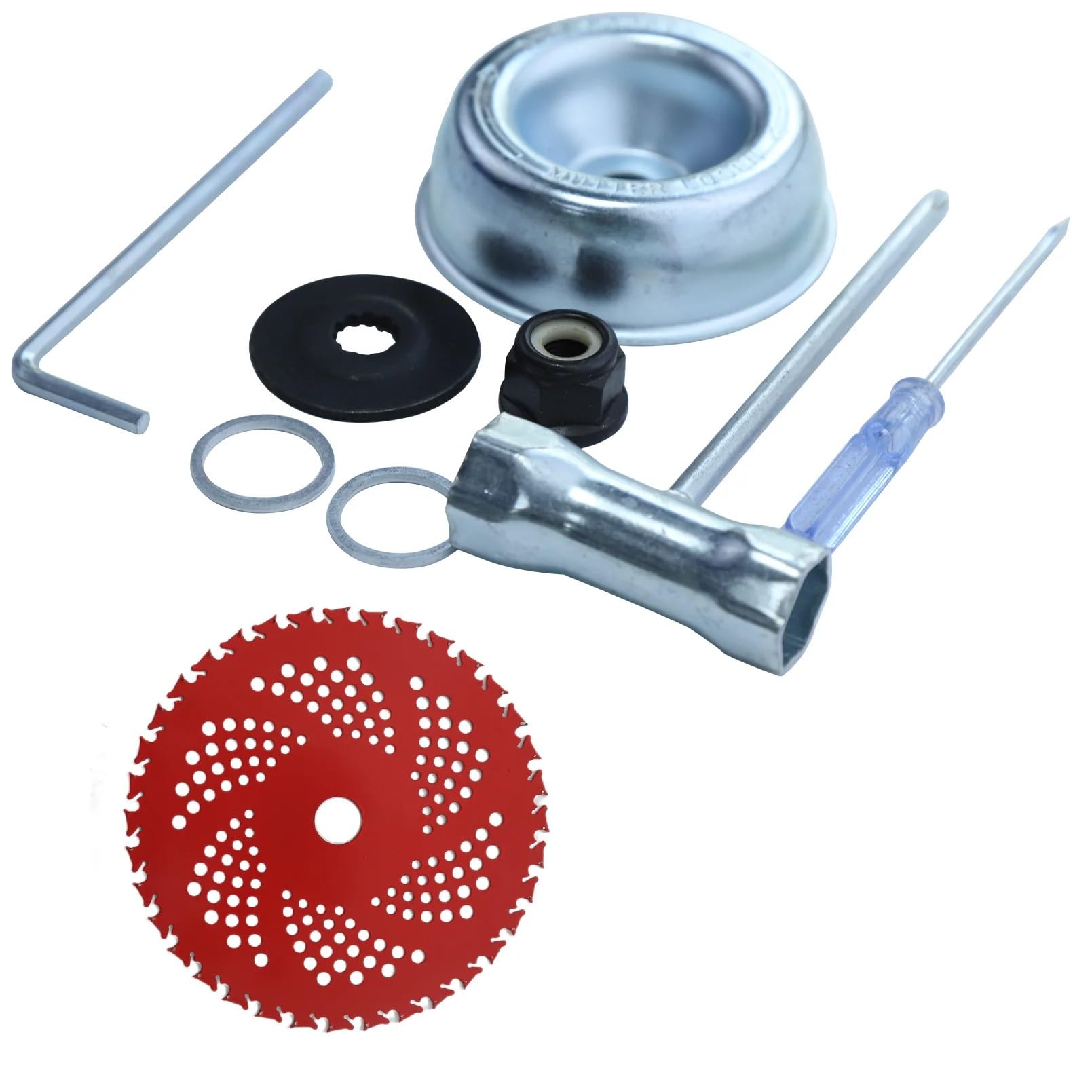 Cuchillas de carburo for desbrozadora de 9" × 36 Dientes, aptas for desbrozadoras y cortacéspedes.