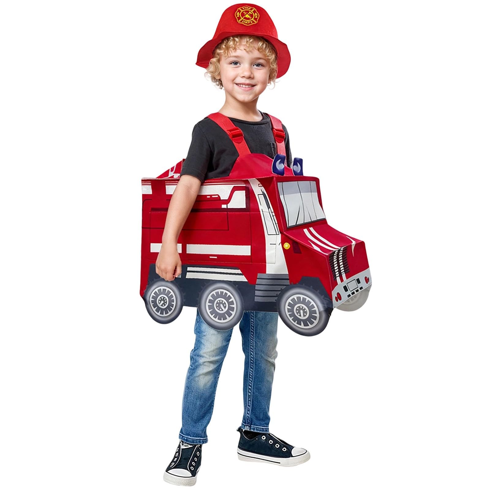 2 Stück Feuerwehr Kostüm Kinder,Faschingskostüme Jungen,Feuerwehrmann Kinderkostüme,Faschingskostüm,Karneval,Fasching Kostume Mädchen,Kinderkostüm Rennfahrer Pilot Bauarbeiter Costume Kids,Cosplay