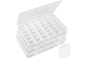 Lifewit Clear Stackable Storage Boxes with Adjustable Dividers
