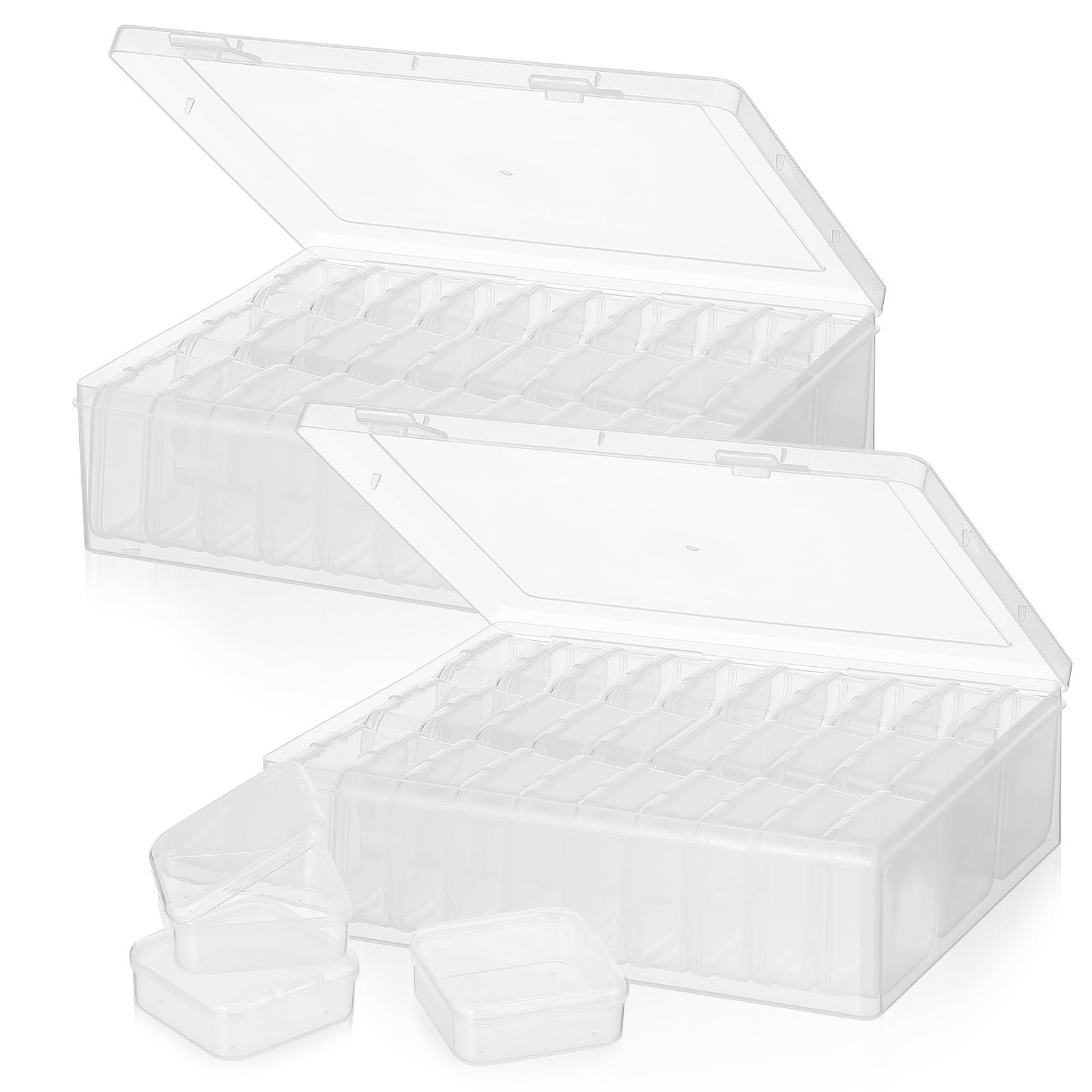 Boîte plastique empilable avec compartiments pour stockage bijoux et perles