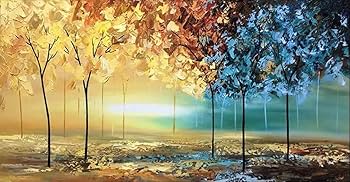 風景画 油彩画 木製フレーム付き 大型油絵 Amazon｜油絵・絵画、フレーム付きキャンバスの油彩画、手描きの