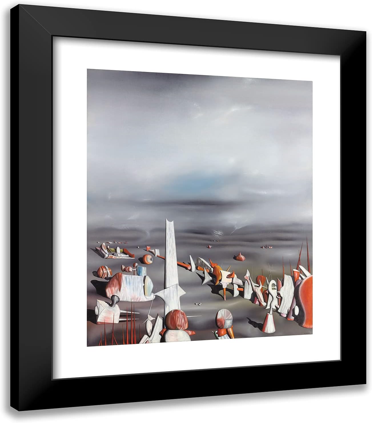 ArtDirect Yves Tanguy 20x23 Black Modern Framed Art Print Titled The Rapidity of Sleep