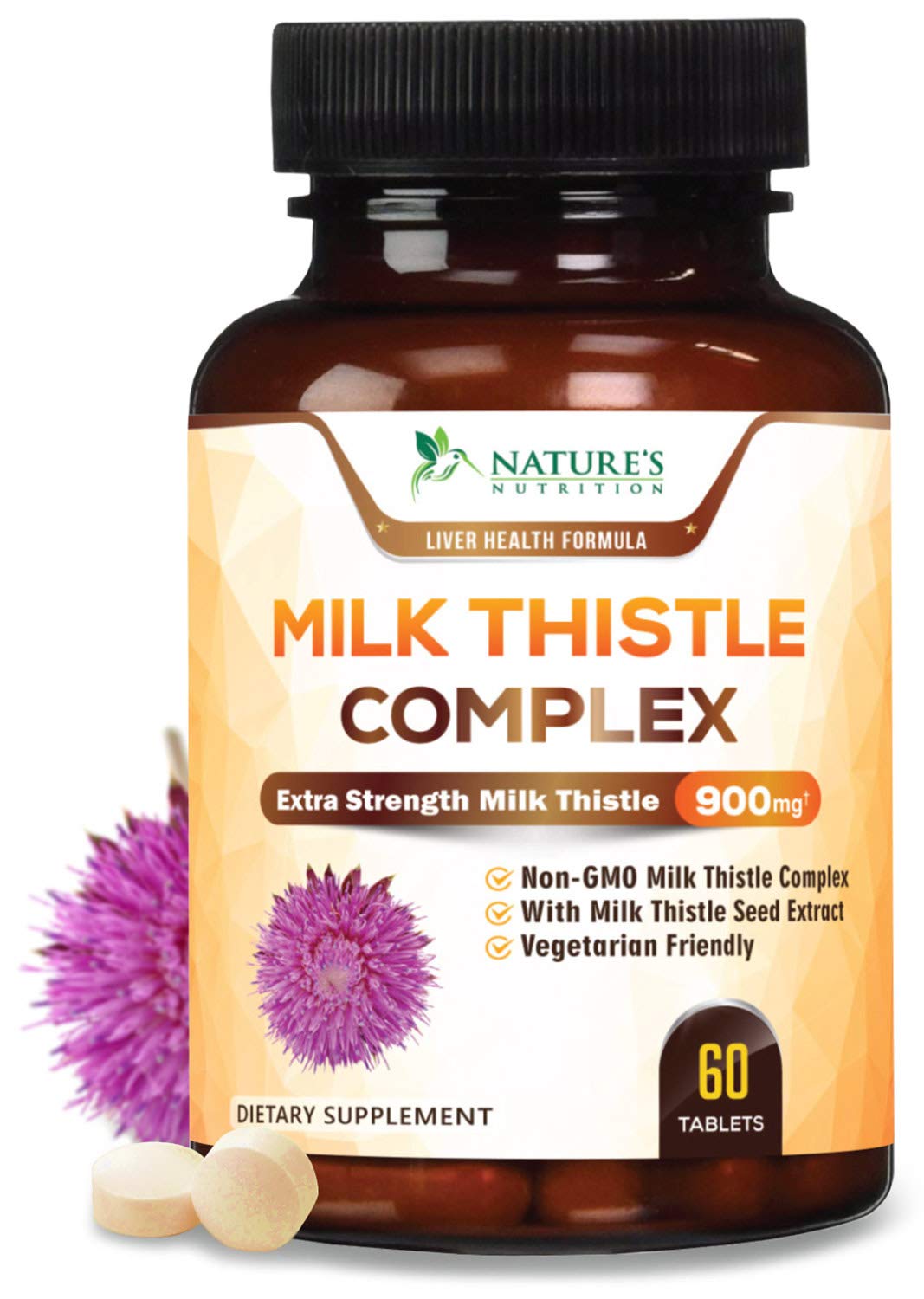 Milk Thistle Tablets, Highly Concentrated Extract 900mg Liver Cleanse