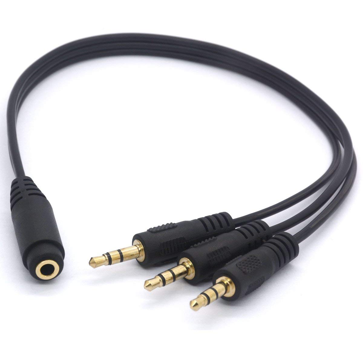 3 Way Headphone Splitter Gold Plated 3.5mm TRS Female to 3 x 3.5mm TRS Male Aux Cable Audio Lead For MP3 iPod Car