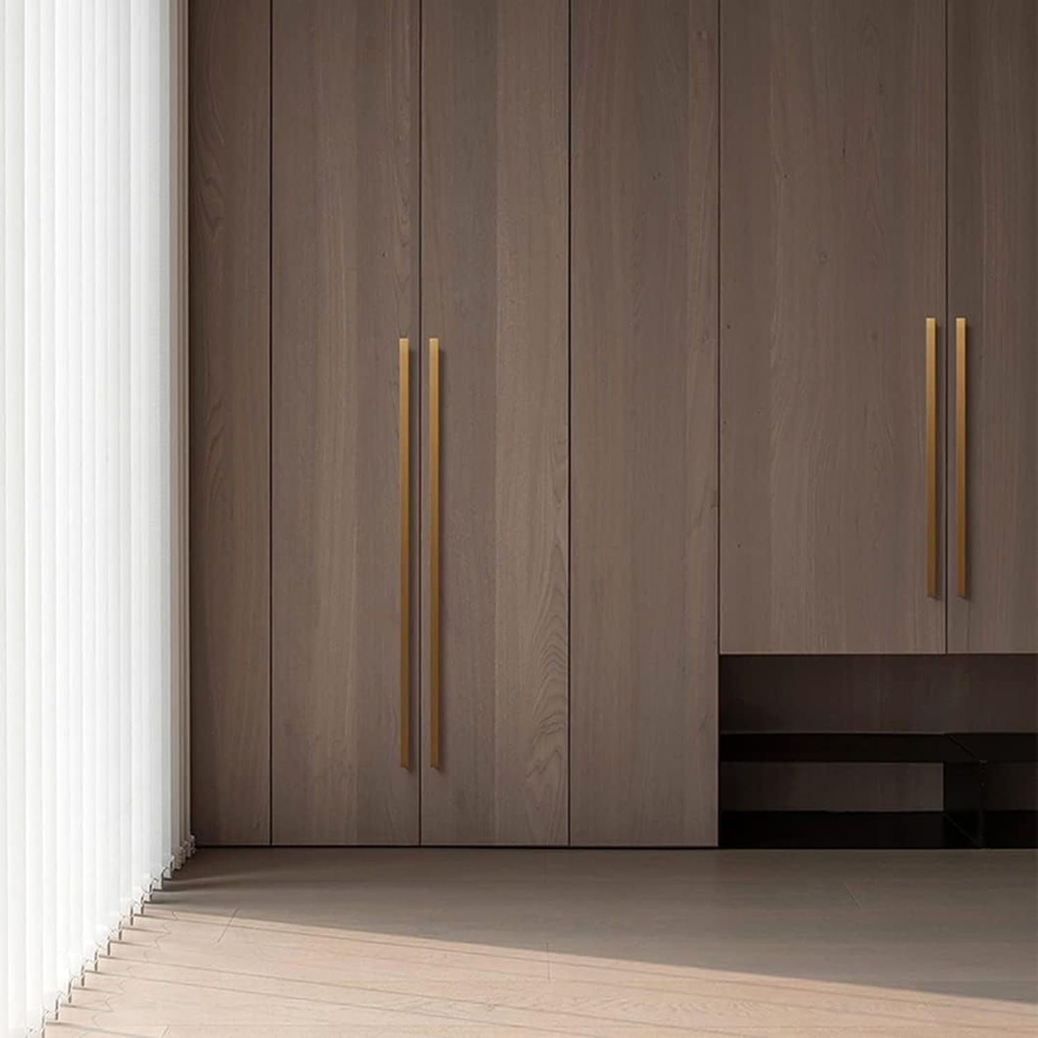 2er Set Griffstücke für Schränke 7-Form Möbelgriffe aus Aluminiumlegierung für Küche Schlafzimmer Badezimmer Schublade Kleiderschrank Büro Beschläge, Length 1000mm, Length 1000mm