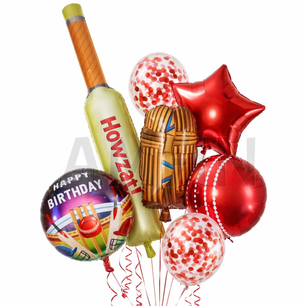 AMFIN (Pack of 7) Cricket Theme Birthday Party Decoration Balloon Bouquet Setup Kids Celebration Home Kit-image-27
