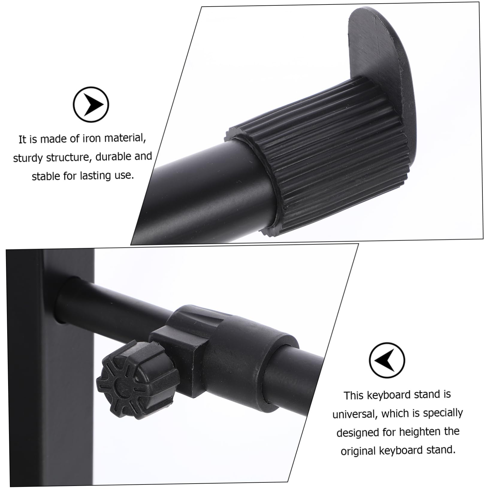 UKCOCO Soporte para Teclado Electrónico Ajustable en Altura Estructura de Hierro y Goma, Resistente Almohadillas para Instrumentos Pesados en Escenario o Casa