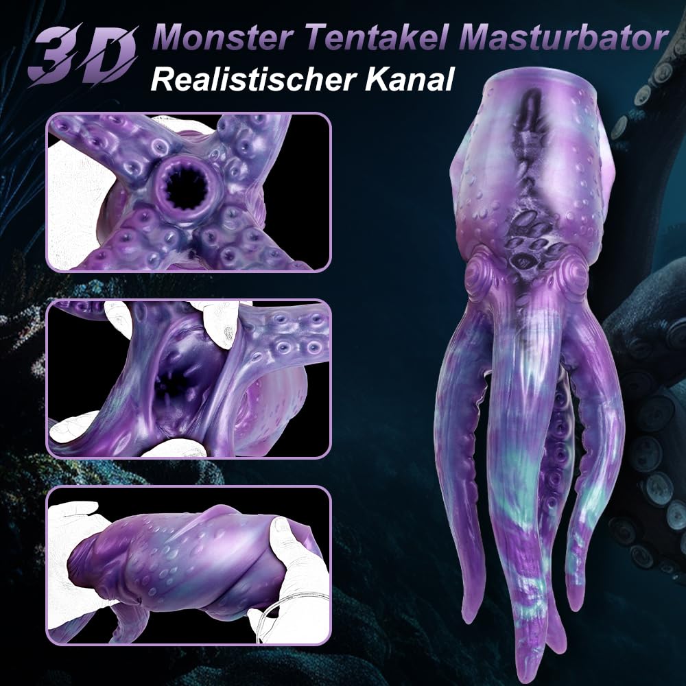 Oktopus Tentacle Masturbator Sexspielzeug 2in1 Realistischer Masturbator Mit 4 Tentakel Analplug Dildo Masturbator Monster Masturbatoren Taschenmuschi Erotik Fetisch SexSpielzeug Für Männer Solo