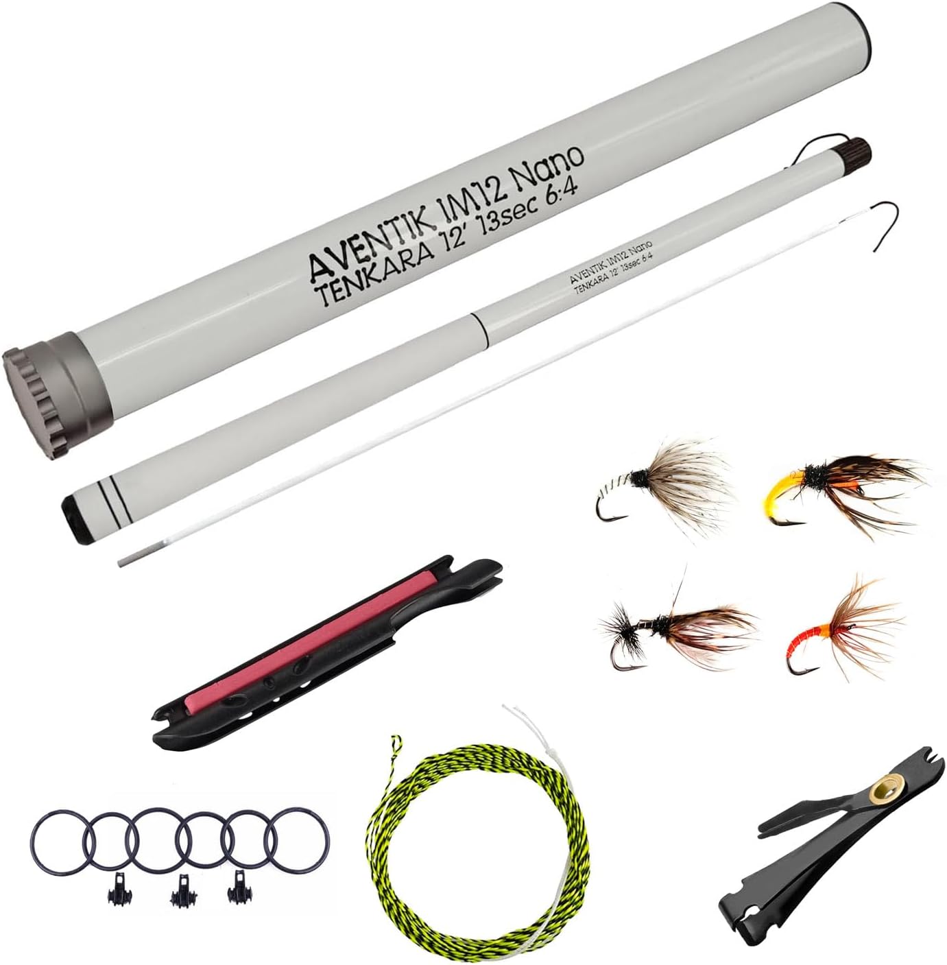 Aventik Tenkara Rod Pro IM12 Nano 6:4 Action 2 Mini Sizes All Water Conditions Quality Carbon Tube Packing, Extra Spare Sections Included, Tenkara Fly Rod