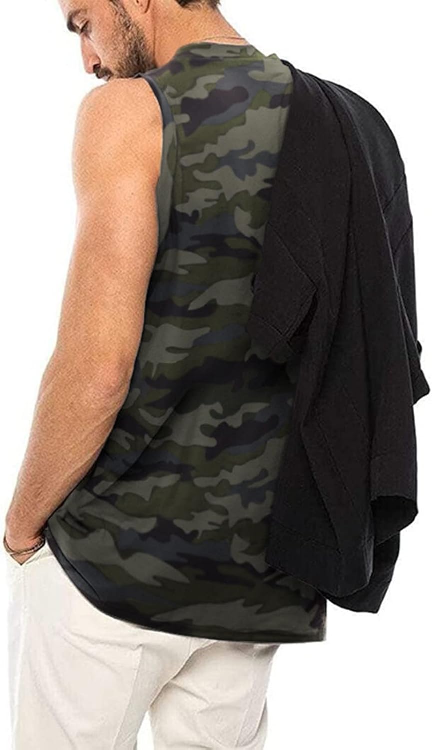 Miniatura 3 de Men's Casual Tank Tops Sleeveless V Neck T Shirts Gym Shirts for Workout Summer Beach Tanks