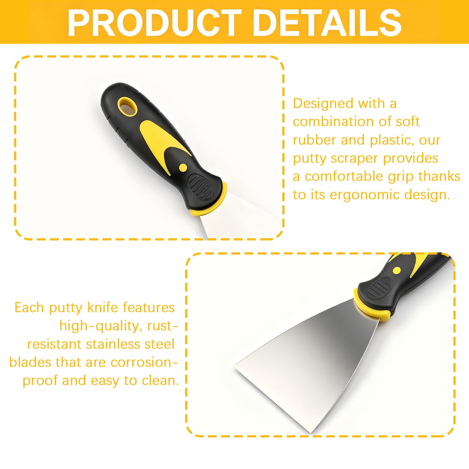 1pcs 5in Putty Knife Scraper Spackle Knife Tool for Repairing Drywall — Amazon image 3