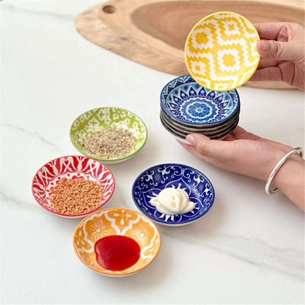 Mini Piatto di condimento for piatti salsa aceto in ceramica(Blue)